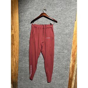 Alphalete Jogger Pants Mens Small Red Athletic Elastic Waist Pockets Cuffed Gym
